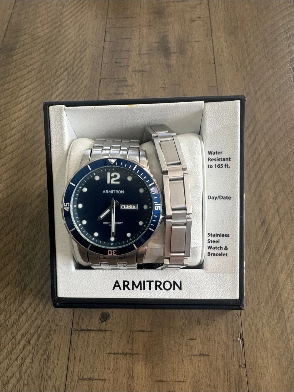 Armitron Men's Silver Watch with Blue Dial and Stainless Bracelet. Make an offer
